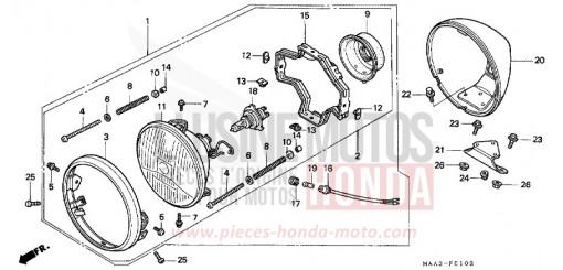 HEADLIGHT (VT1100C2) VT1100C2W de 1998